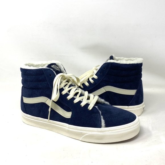 VANS Sk8-Hi Cozy Hug Skate Shoes Suede Faux Fur Navi Men’s Casual VN0005U9JDU - Picture 8 of 10